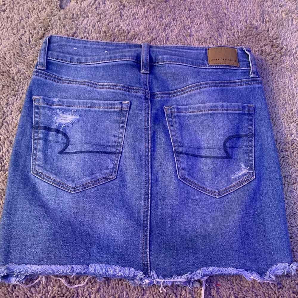 American Eagle Stretchy Distressed Denim Skirt